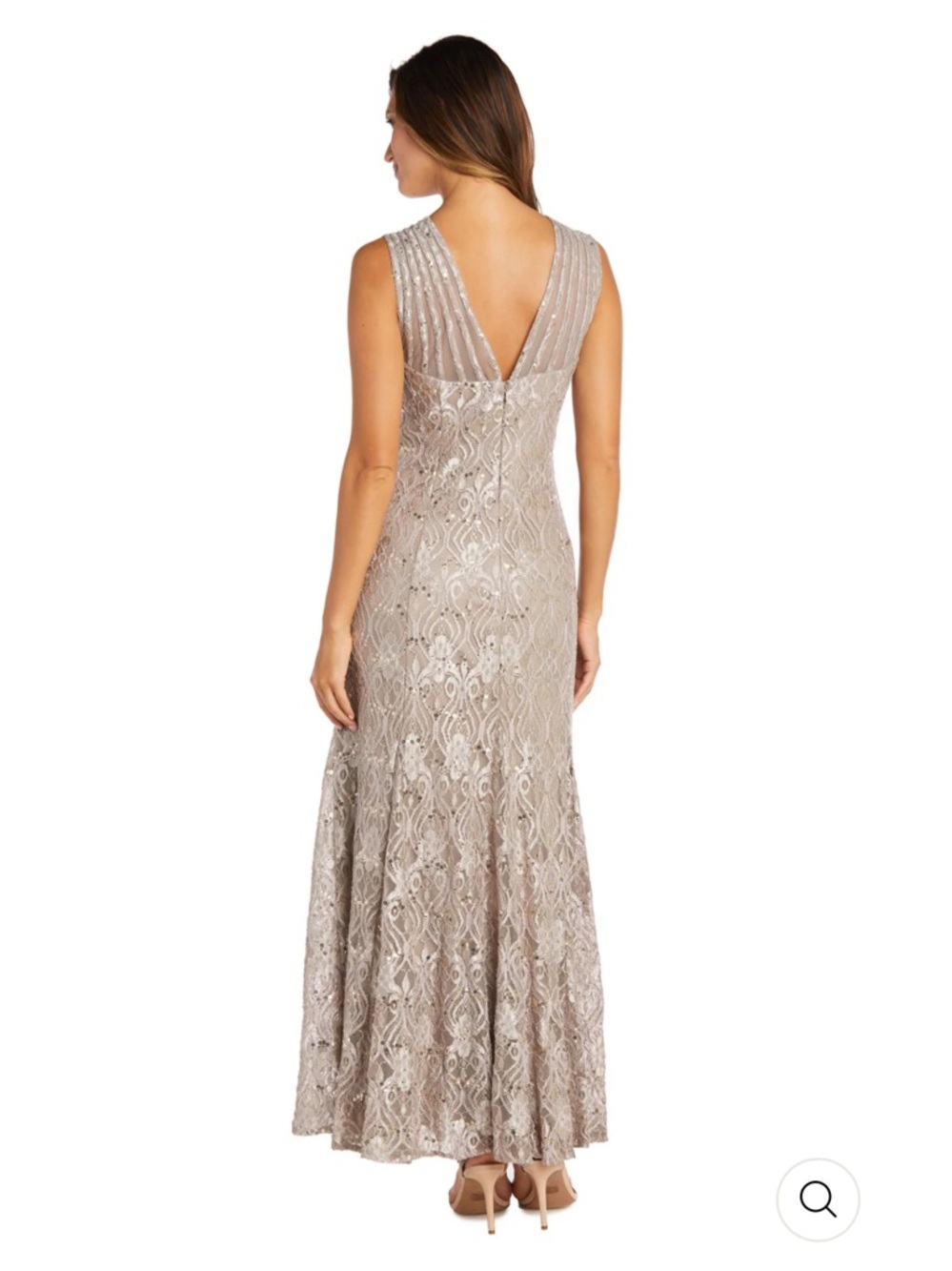NWT Formal Dress Lace Sequin Maxi Dress - Picture 2 of 4